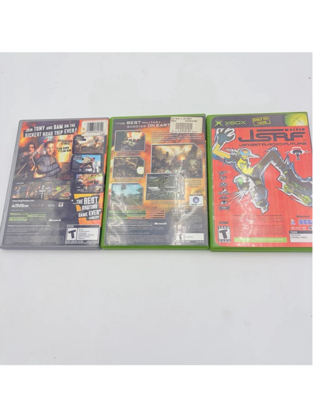 Xbox Game Lot JSRF Sega GT 2002 Tony Hawk Underground 2 Ghost Recon 2